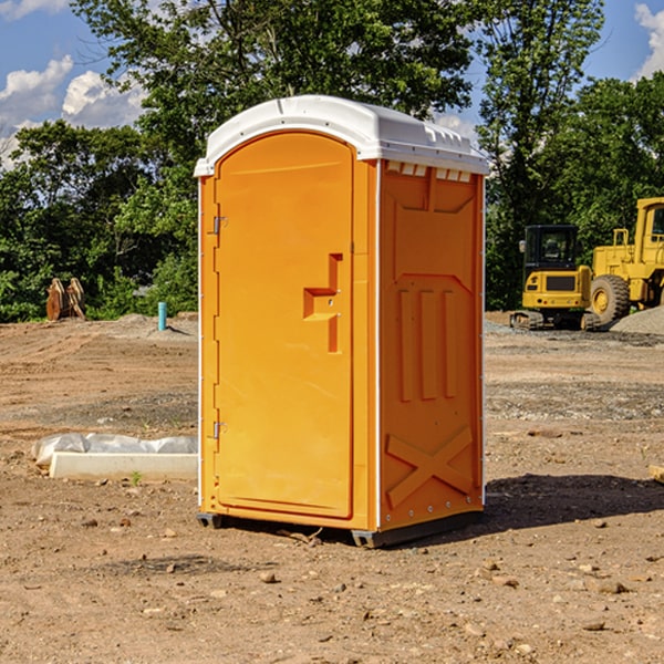 how often are the porta potties cleaned and serviced during a rental period in Rumford